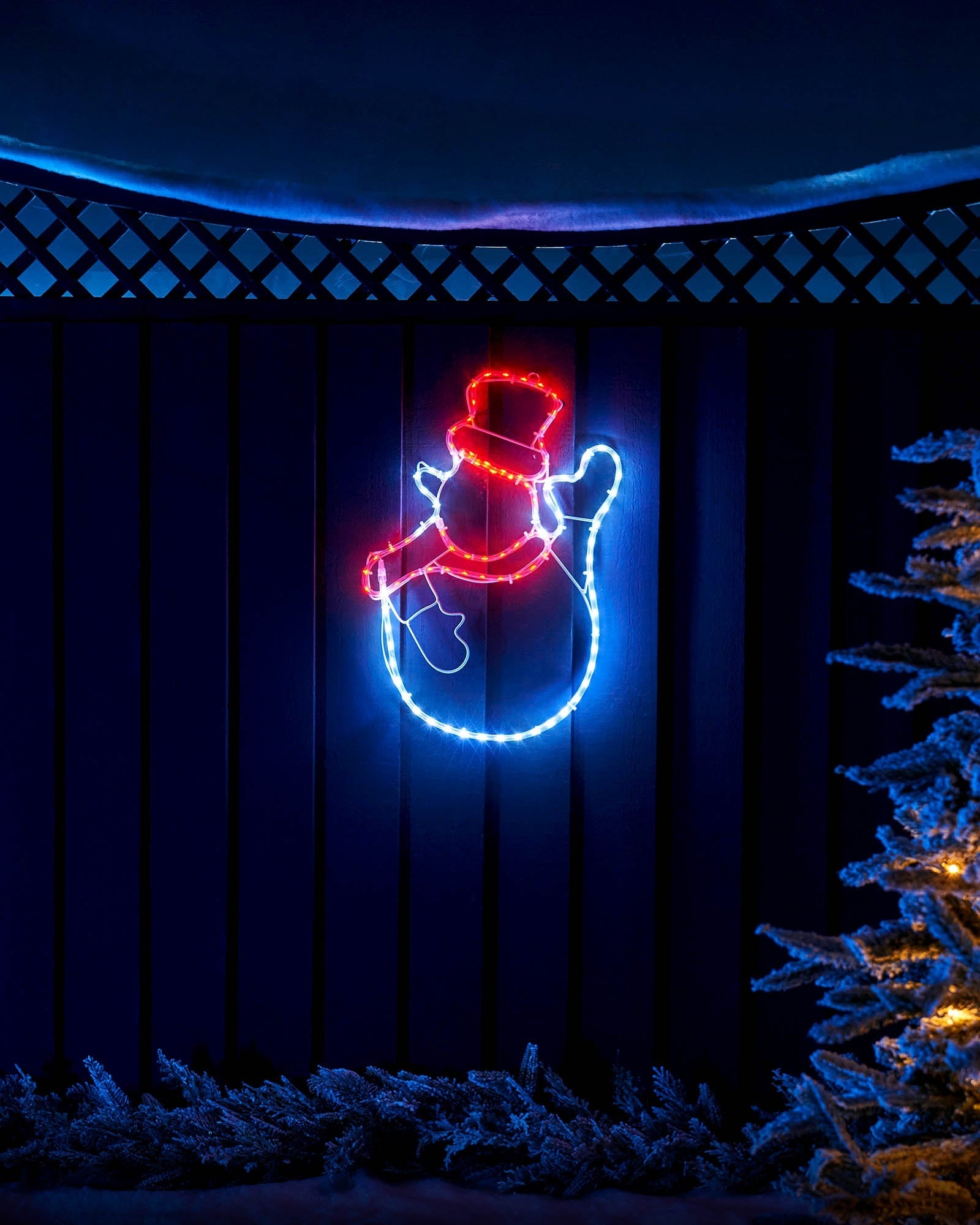 Pre-Lit Waving Snowman, Silhouette, 51 cm
