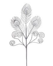 Silver Artificial Feather Pick, 62 cm
