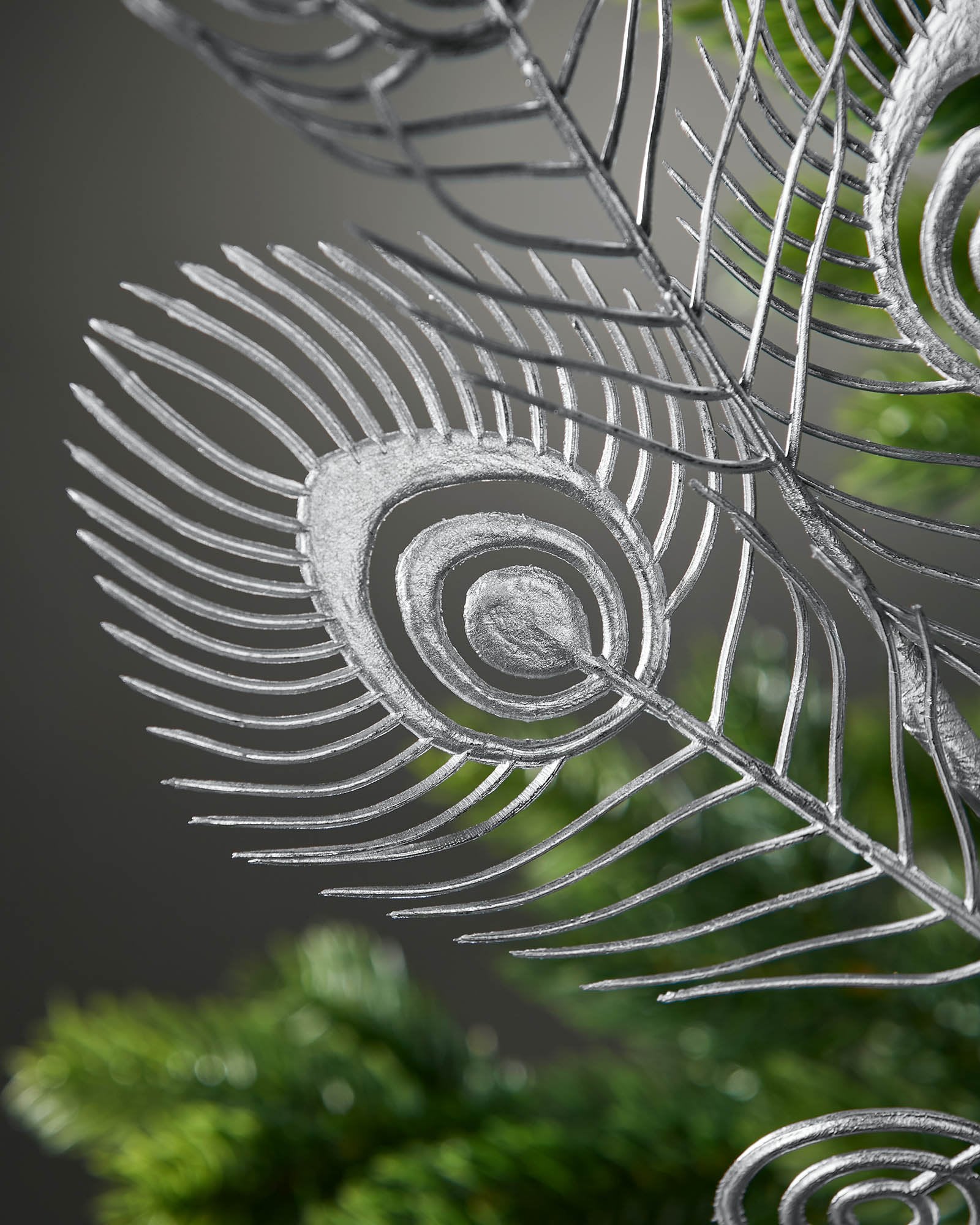 Silver Artificial Feather Pick, 62 cm