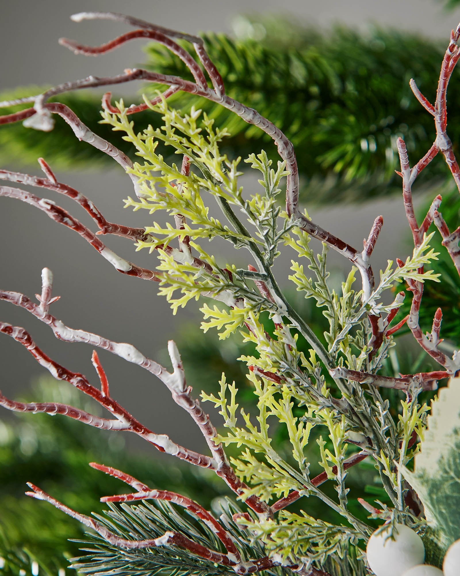 White Artificial Frosted Berries Pick, 31 cm