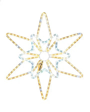 Warm white and ice white LED Northern star on a white background 