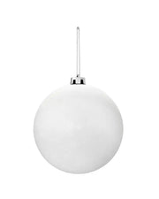White glitter oversized 15cm bauble on a white background