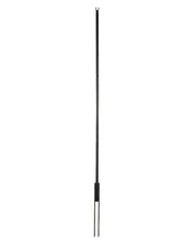 Black lighting pole shown in full on a white background, with cable holder and ground stake for outdoor light displays.