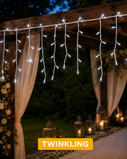 Pro Series Connectable Wedding Twinkling Icicle Lights, White