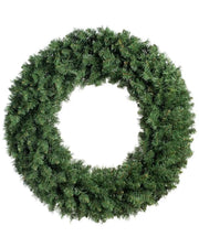 1 m majestic Christmas wreath with dense green PVC foliage on a white background