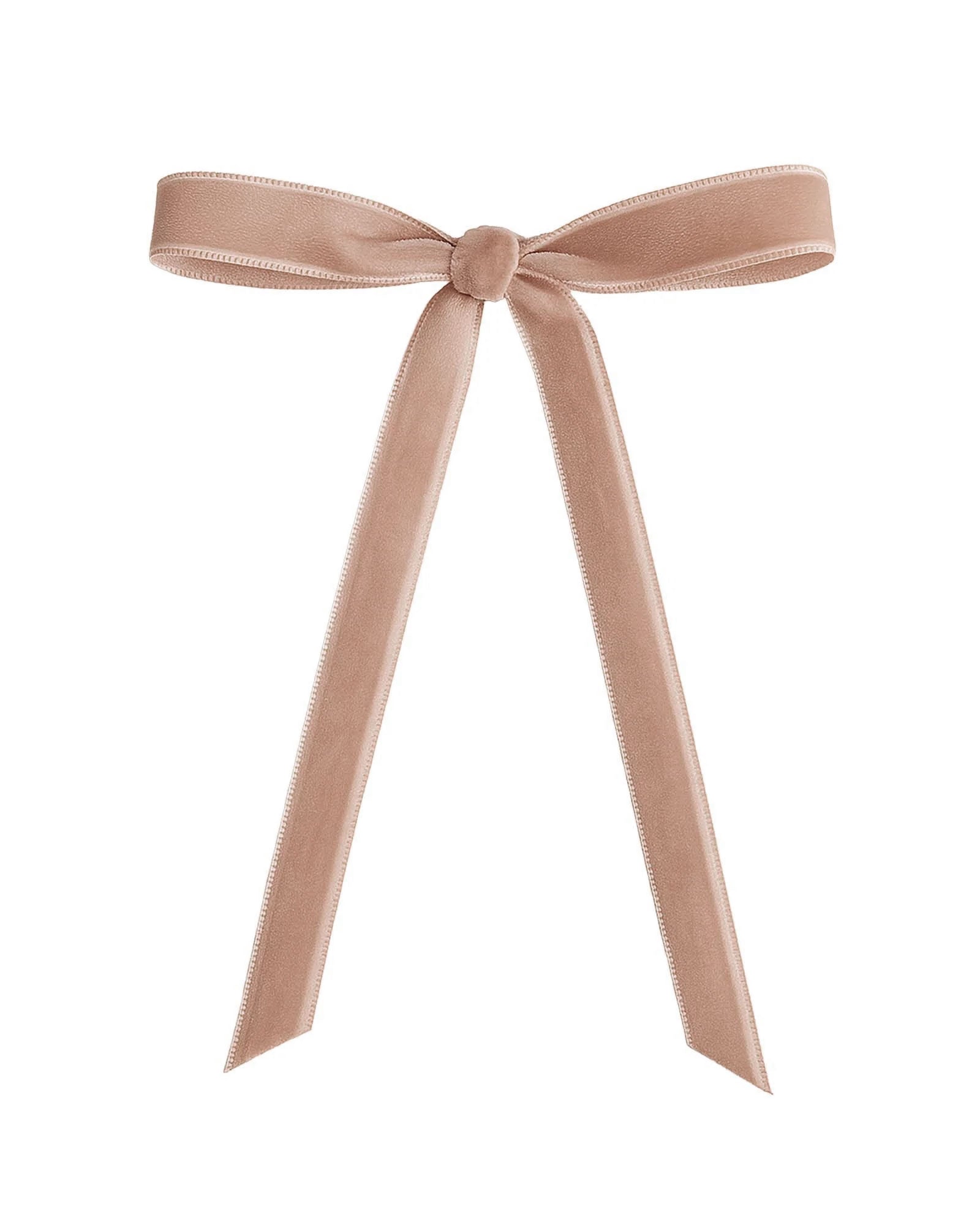 Set of 20 Velvet Bows, Mocha, 13 cm