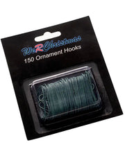 Pack of 150 green bauble ornament hooks in branded packaging on a white background