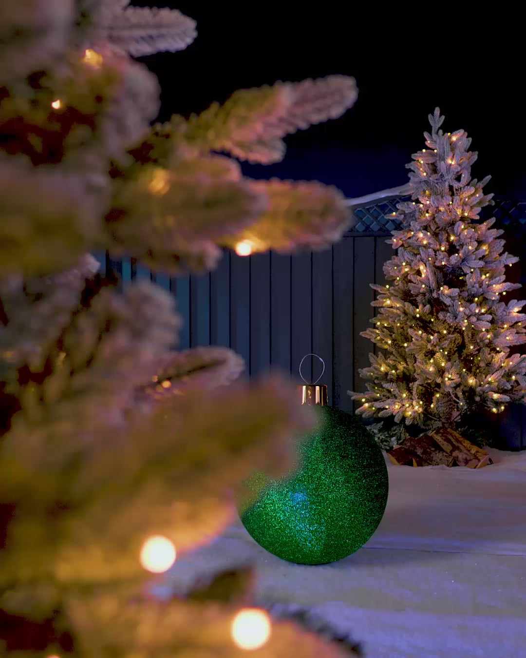 Load video: Inflatable Tinsel Christmas Bauble, Green, 45 cm