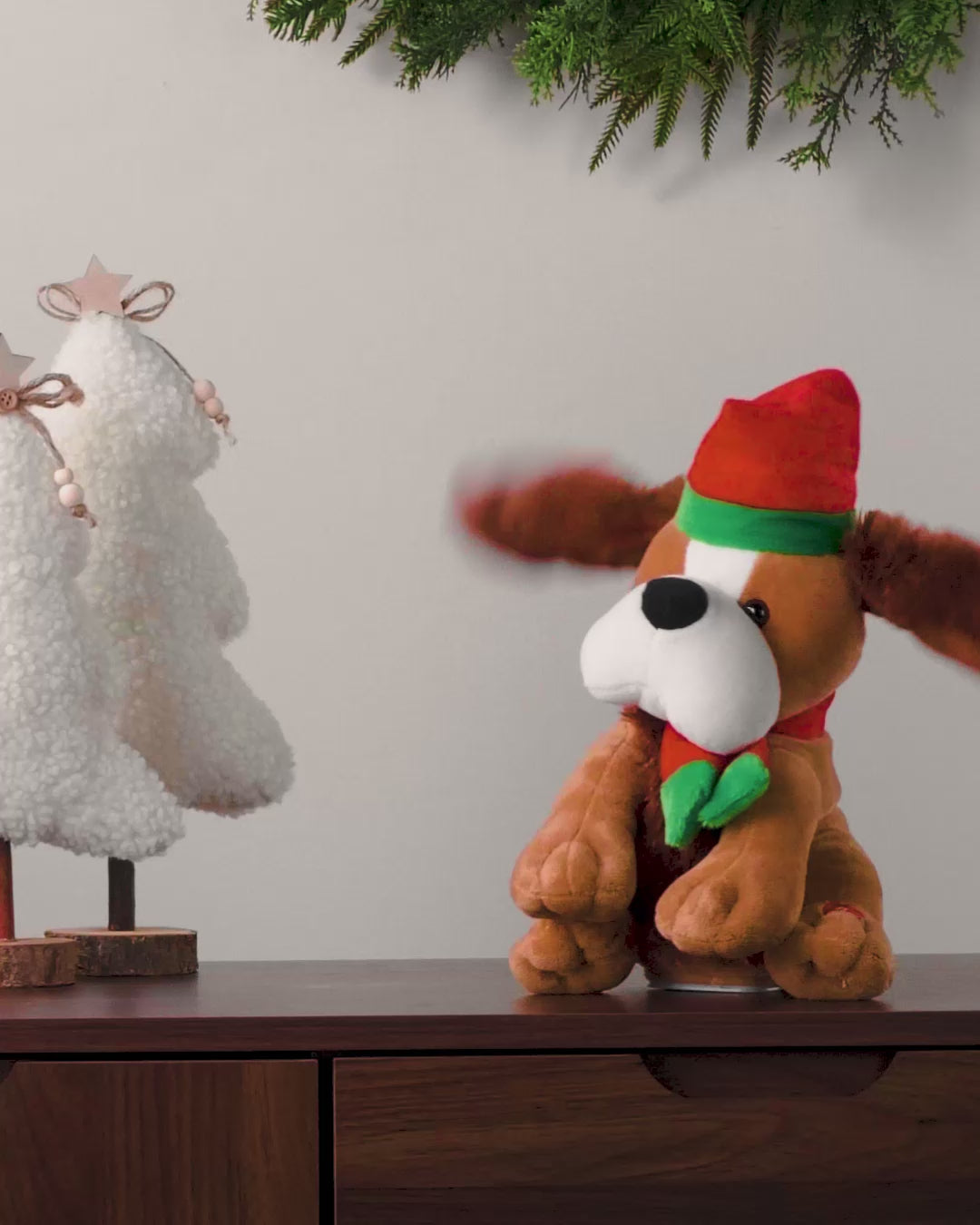 Load video: 30 cm Standing and Singing Dog with Flapping Ears Christmas Decoration