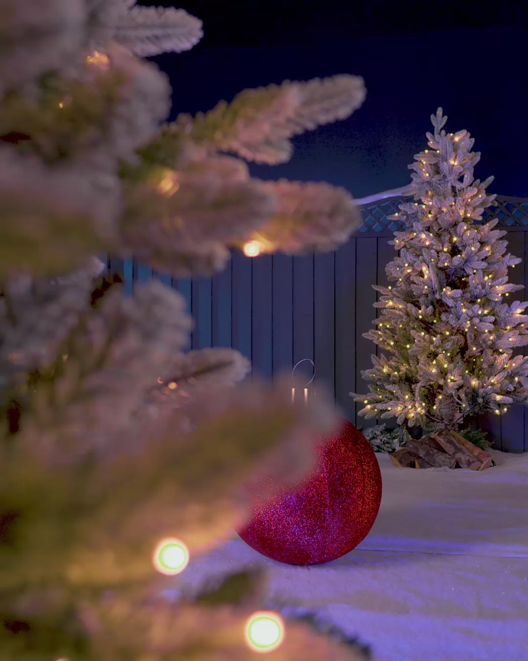 Load video: Inflatable Tinsel Christmas Bauble, Red, 45 cm