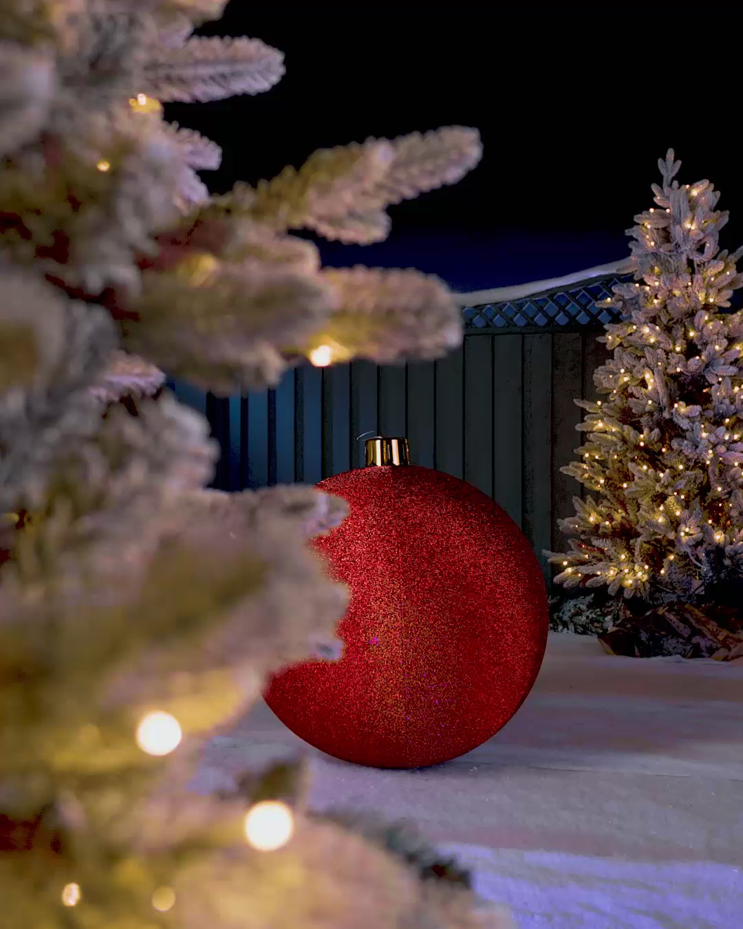 Load video: Inflatable Tinsel Christmas Bauble, Red, 66 cm