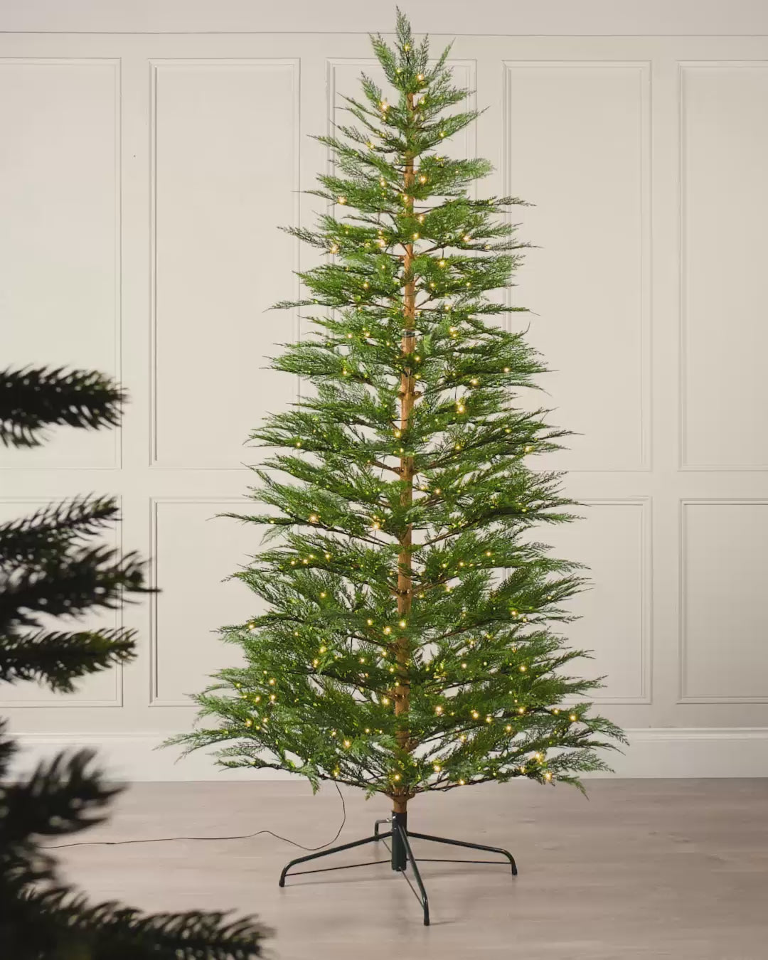 Load video: Pre-Lit Cypress Fir Christmas Tree, 7.5 ft