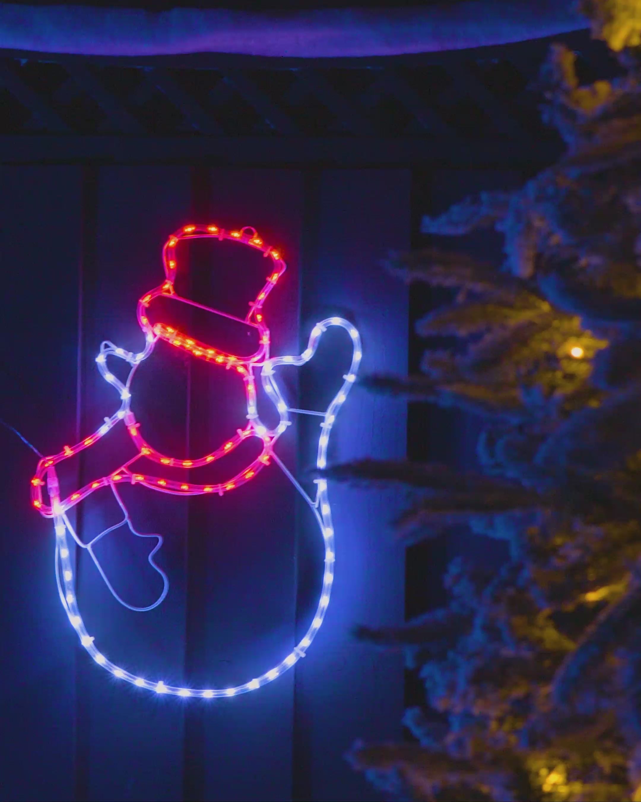 Load video: Waving Snowman Rope Light Silhouette, 51 cm