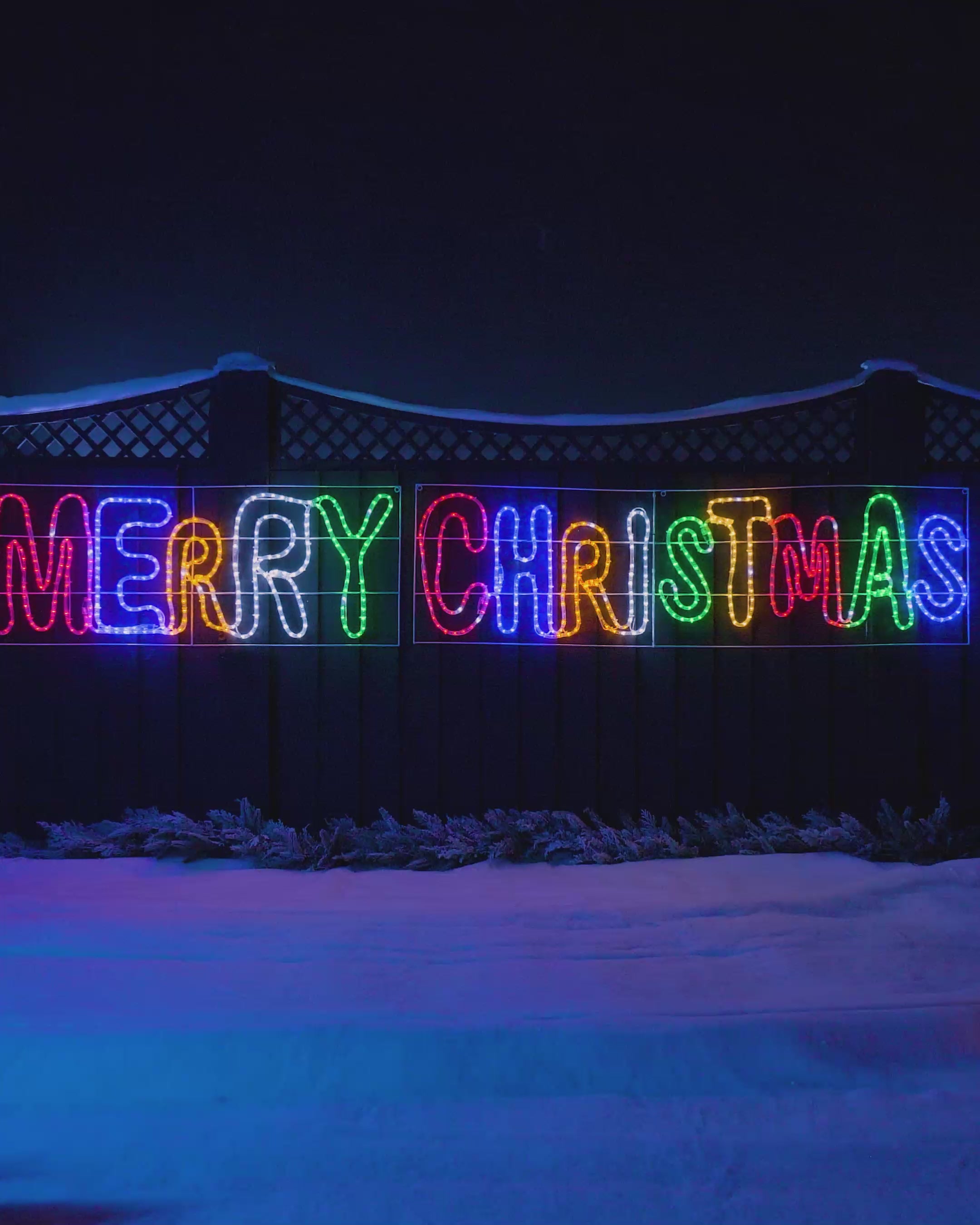 Load video: Merry Christmas Rope Light, Multi-Coloured LEDs, 292 cm