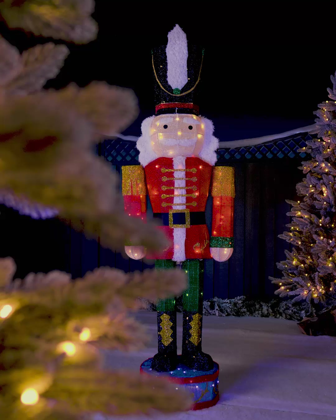 Load video: Pre-Lit 3D Nutcracker Silhouette, 165 cm
