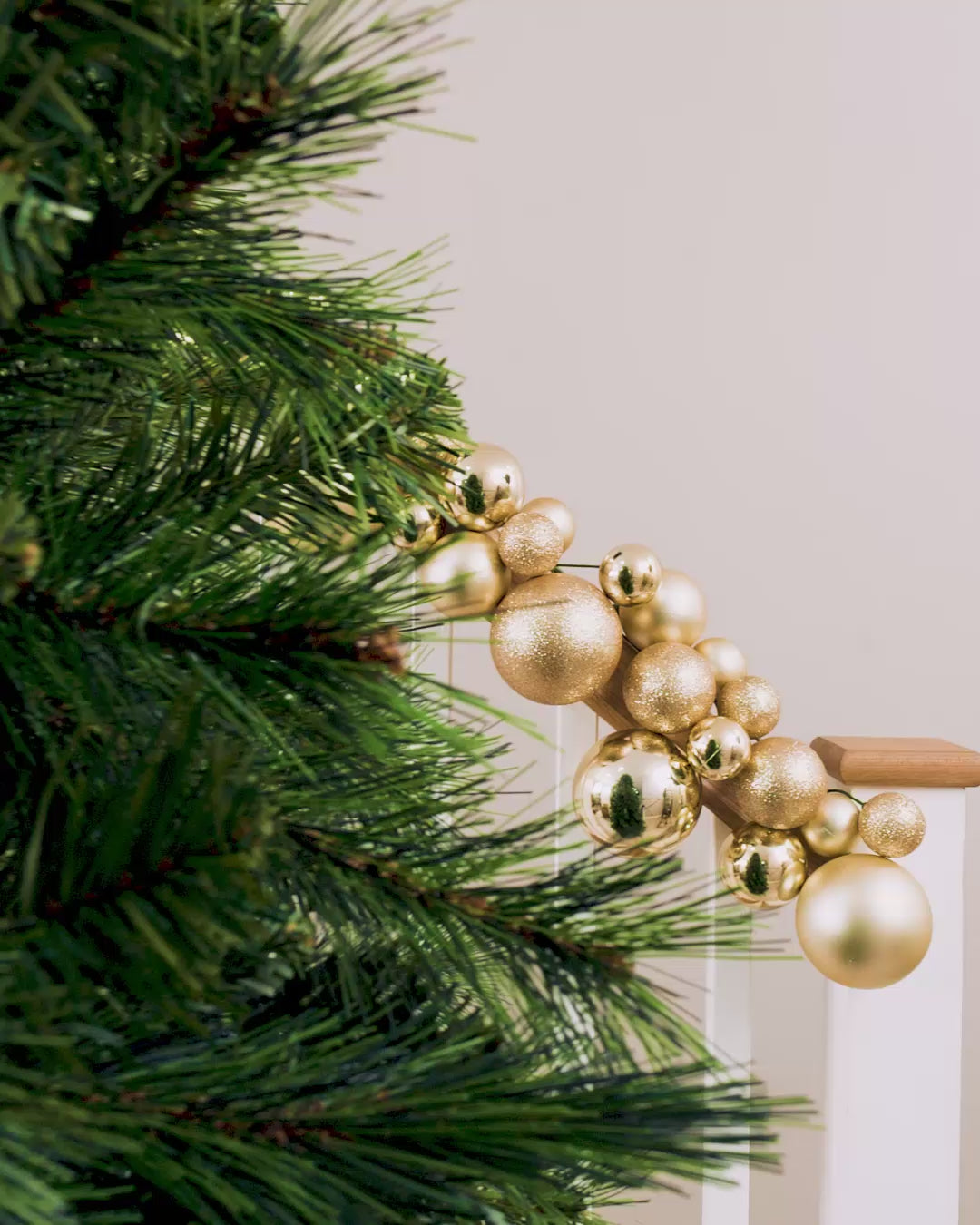 Load video: Gold Bauble Garland, 9 ft