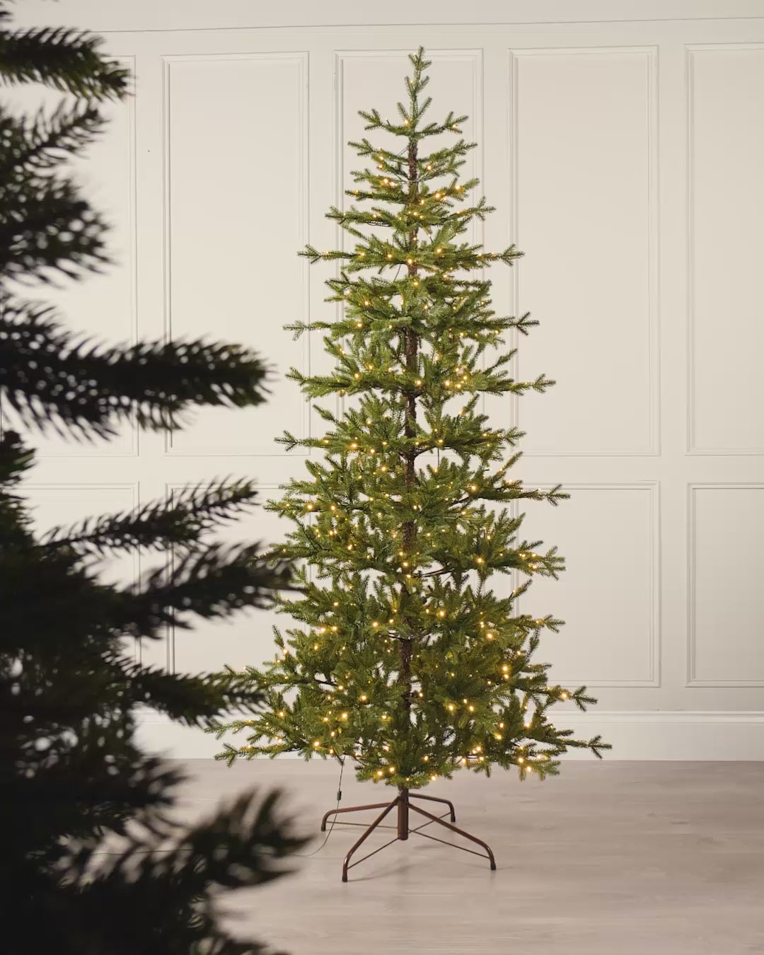 Load video: Pre-Lit Nordic Pine Christmas Tree, 7 ft