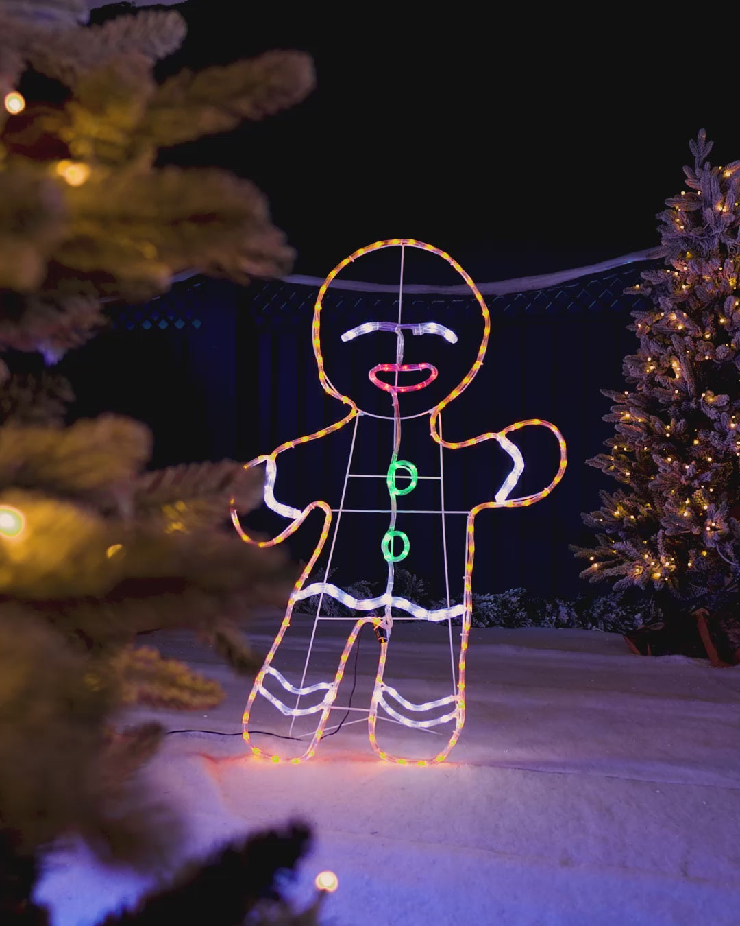 Load video: 2D Gingerbread Man Rope Light, Silhouette, 117 cm