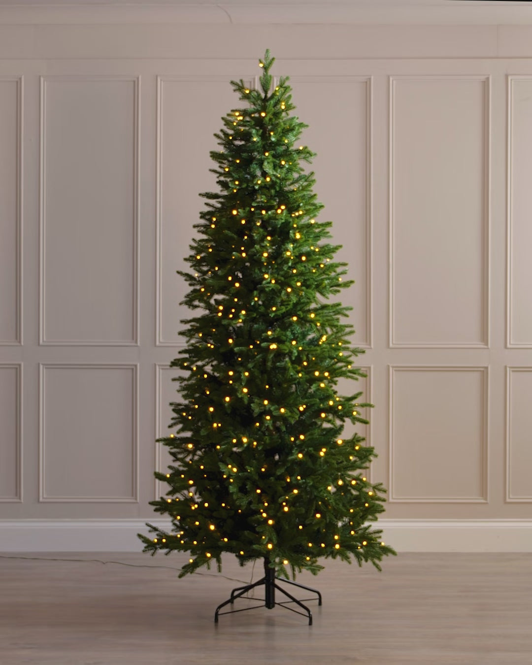 Load video: Pre-Lit Woodland Pine Christmas Tree, 6.5 ft