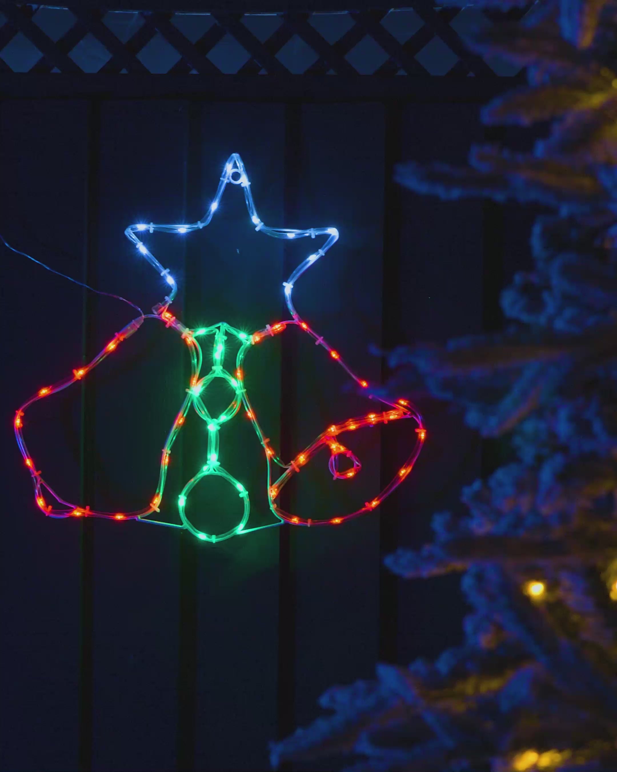 Load video: Twin Bells Rope Light Silhouette, 48 cm