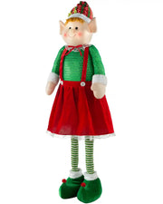 Standing elf girl figurine with extendable legs on a white background