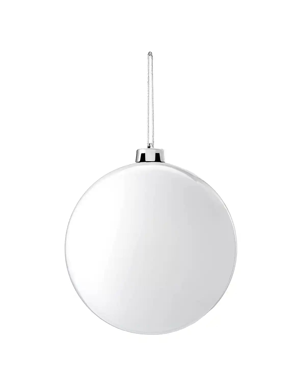 white gloss 15cm oversized bauble on a white background