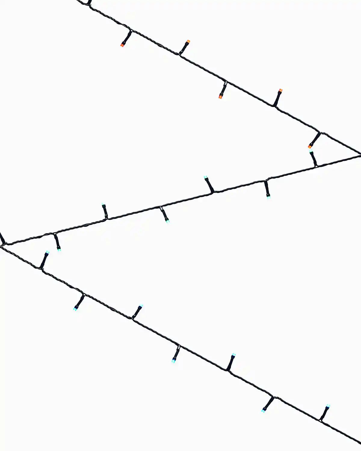 zig zag pattern of colour changing lights on a white background