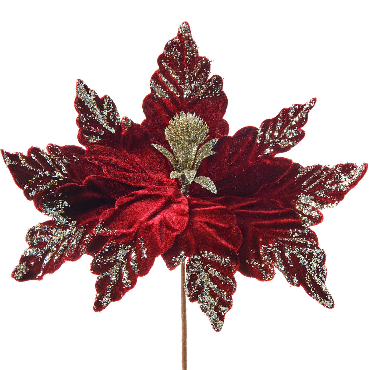 Artificial Poinsettia Flower, Red, 30 cm