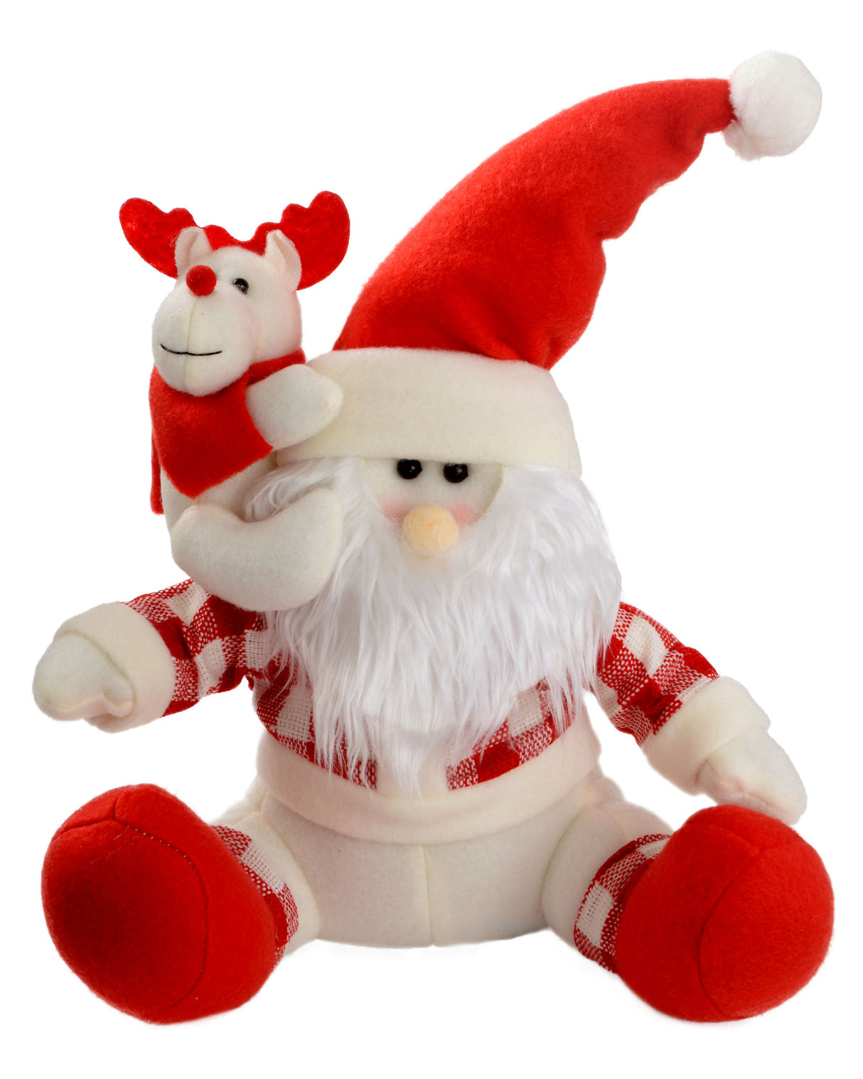 Sitting Santa Claus Figurine, Red/White, 30 cm