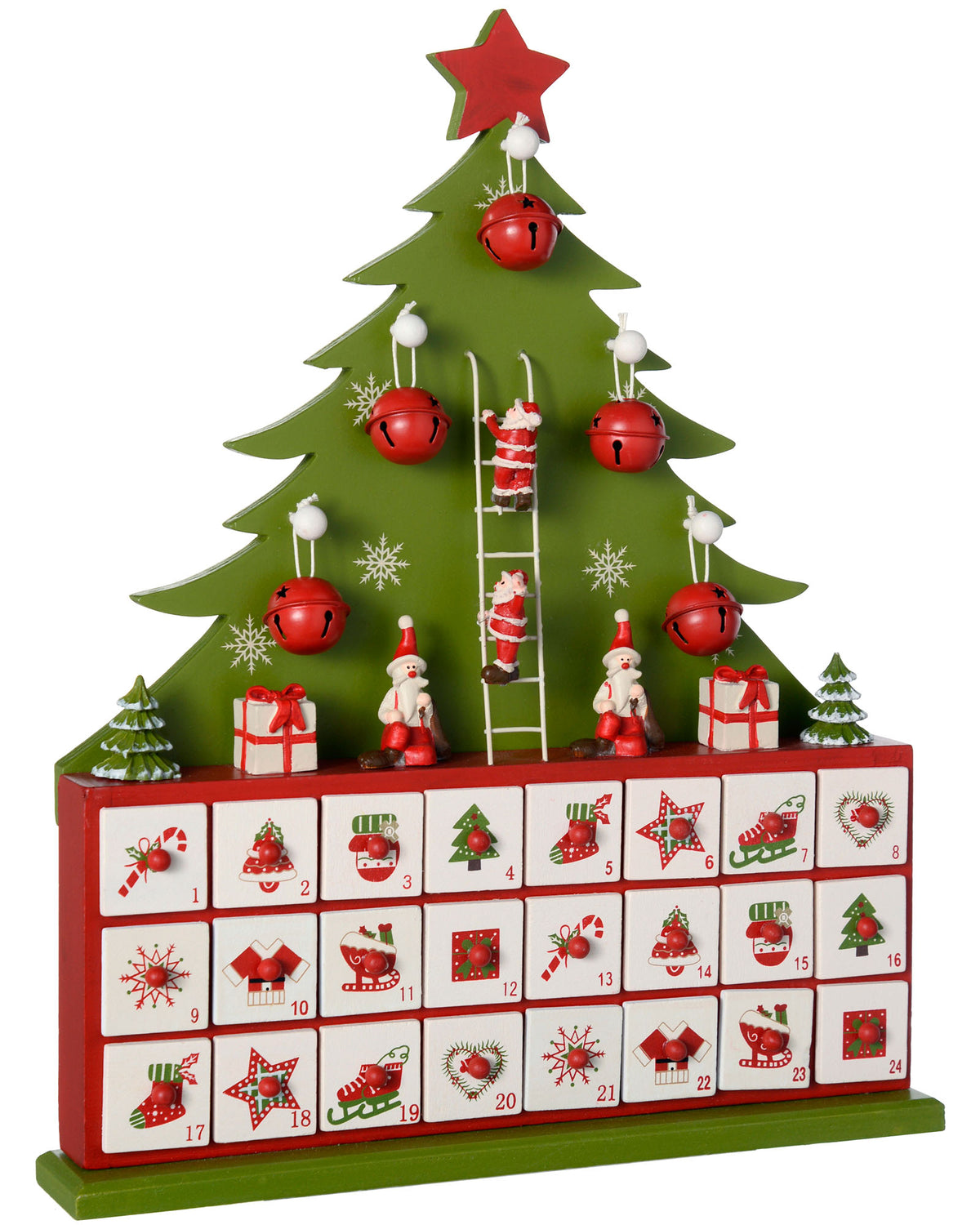 Wooden Christmas Tree Advent Calendar, 40 cm