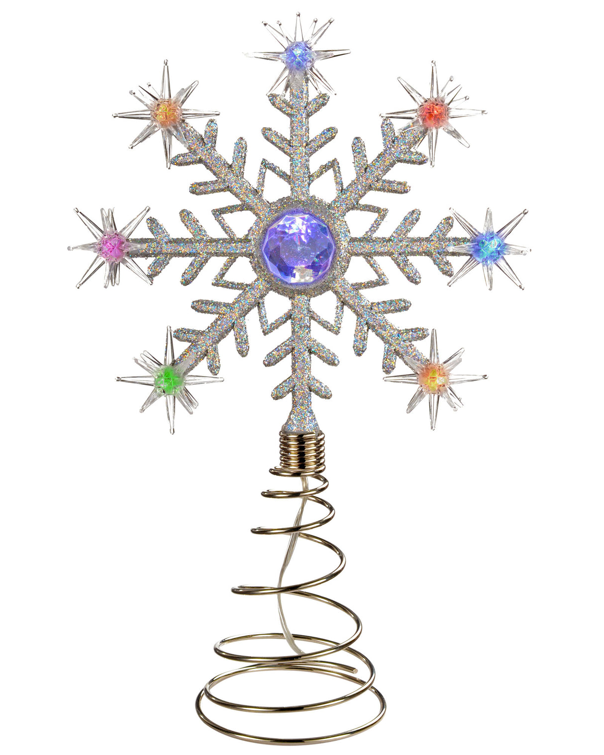 Colour Changing Snowflake Christmas Tree Topper, 29 cm