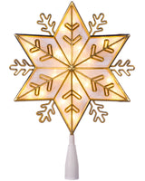 3D Gold Snowflake Christmas Tree Topper, 34 cm