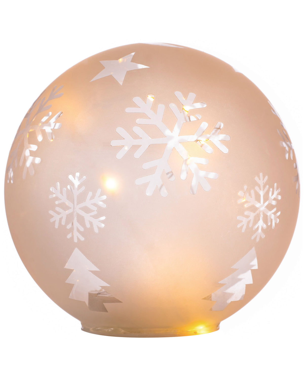 Frosted Glass Snowflake Lamp, 15 cm