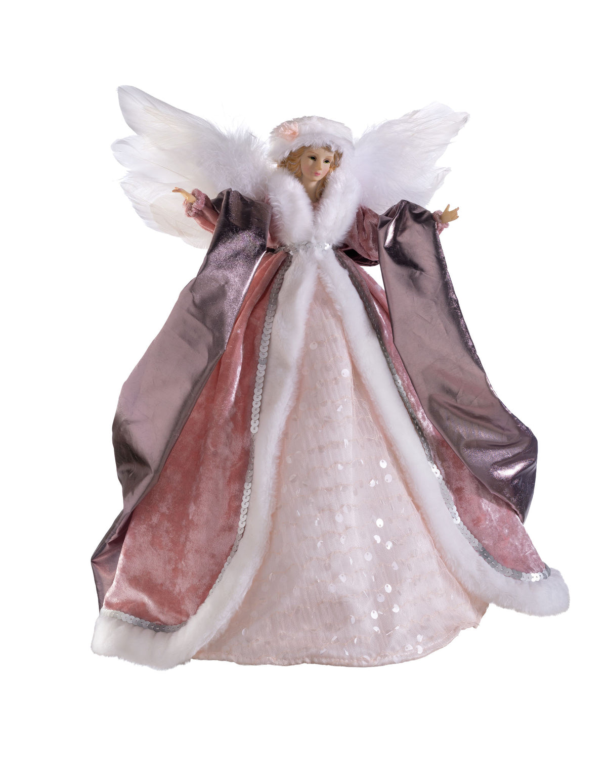 Angel Christmas Tree Topper, Pink, 43 cm