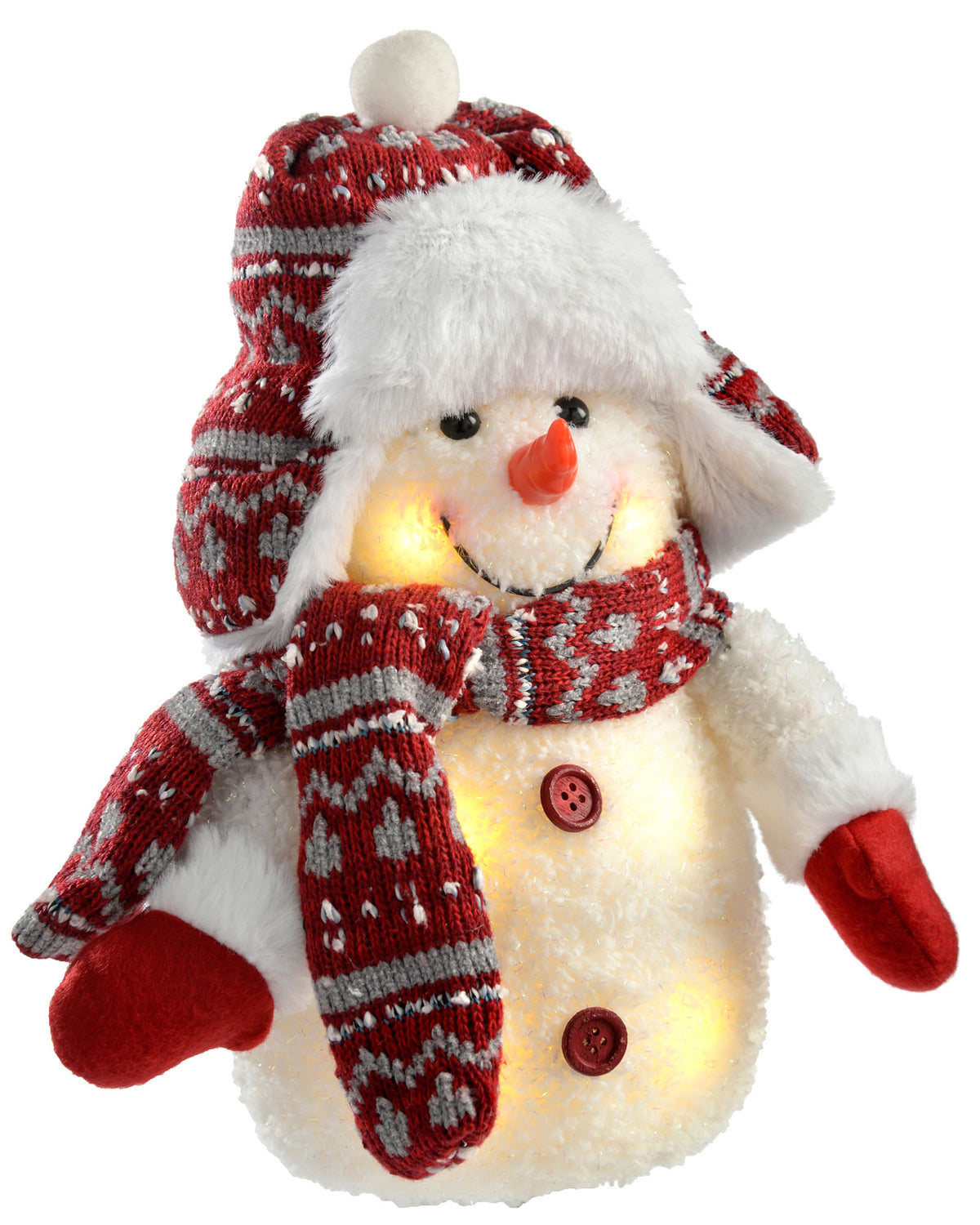 Pre-Lit LED Snowman Figurine, 25 cm