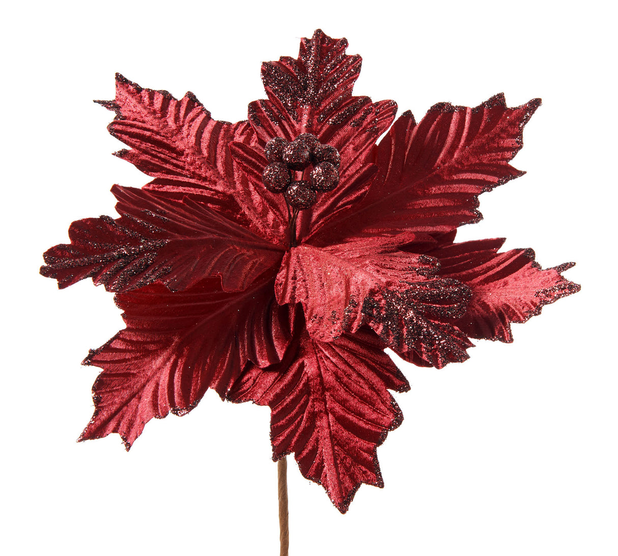 Artificial Poinsettia Flower, Red, 26 cm