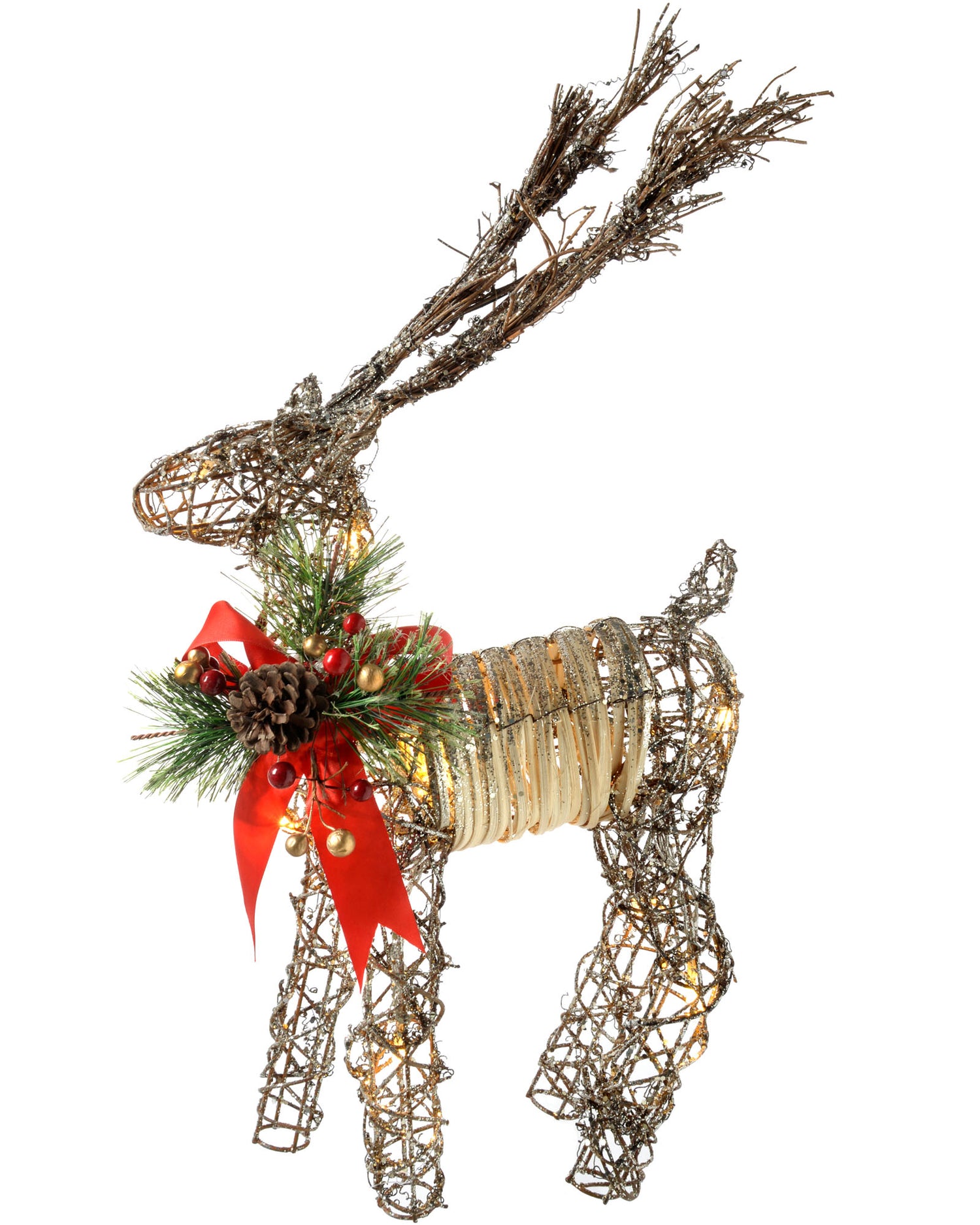 Pre-Lit Rattan Reindeer, 38 cm – We R Christmas