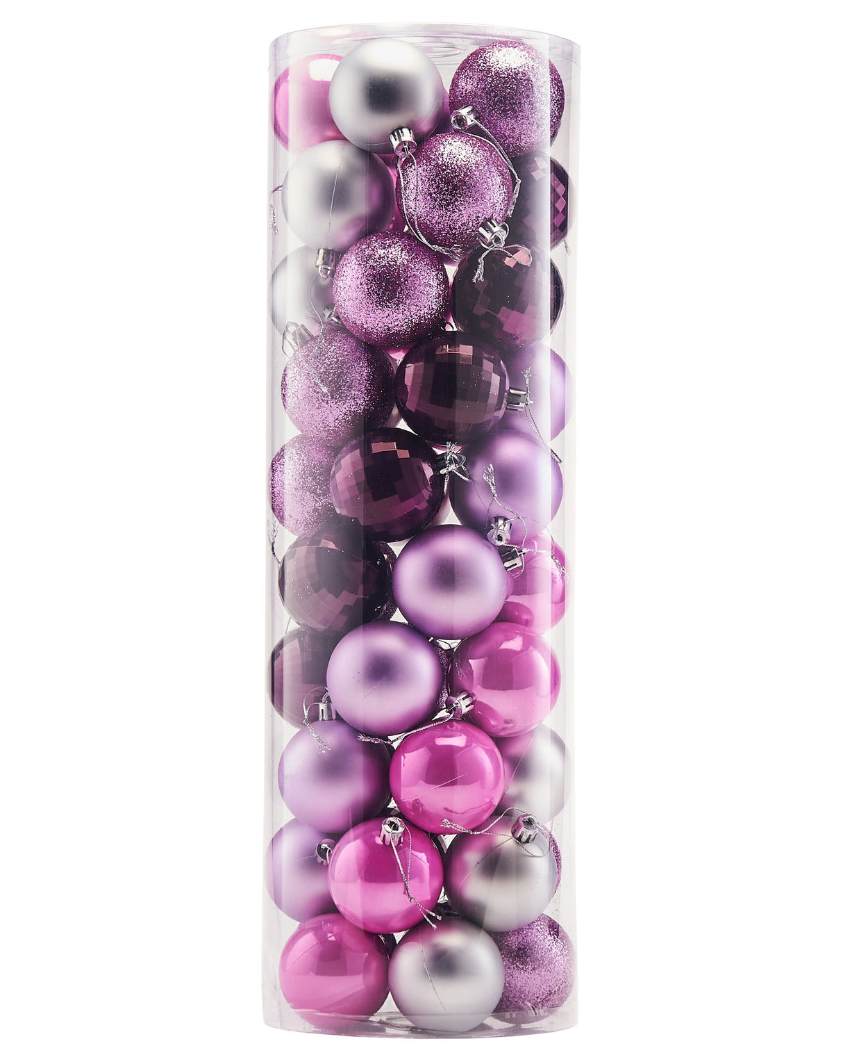 Lilac Shatterproof Baubles, 50 Pack