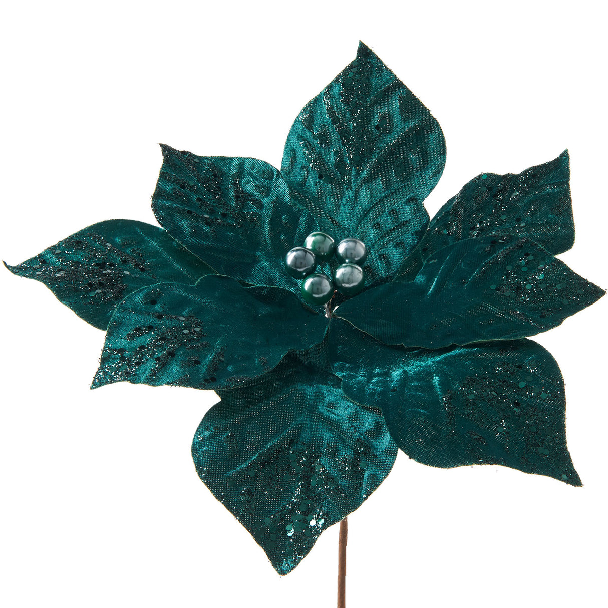 Artificial Emerald Poinsettia Flower, 30 cm