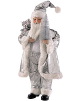 Silver Standing Santa Figurine, 92 cm