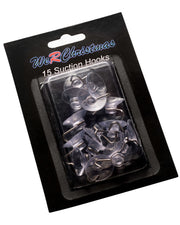 Pack of 15 Multi-Purpose Suction Clips with Hook