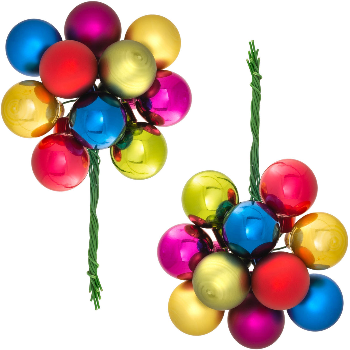 Rainbow Glass Berry Cluster Baubles, 5 pack