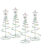 Set of 4 Spiral Trees Rope Light Silhouette, 55 cm