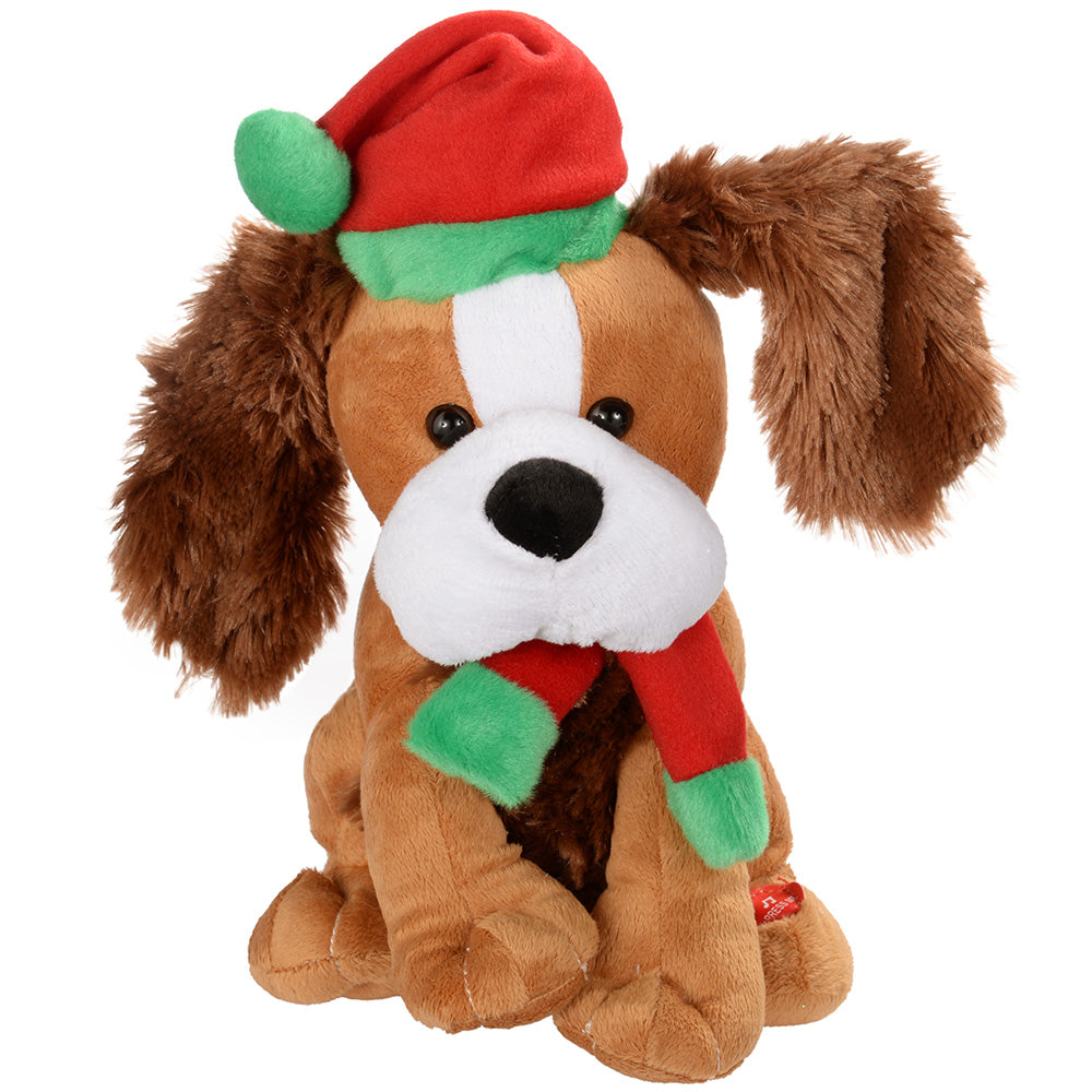 30 cm Standing and Singing Dog with Flapping Ears Christmas Decoration