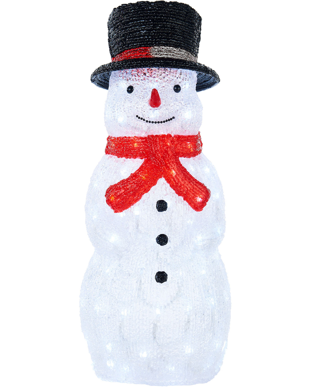 Pre-Lit Acrylic Snowman, 53 cm