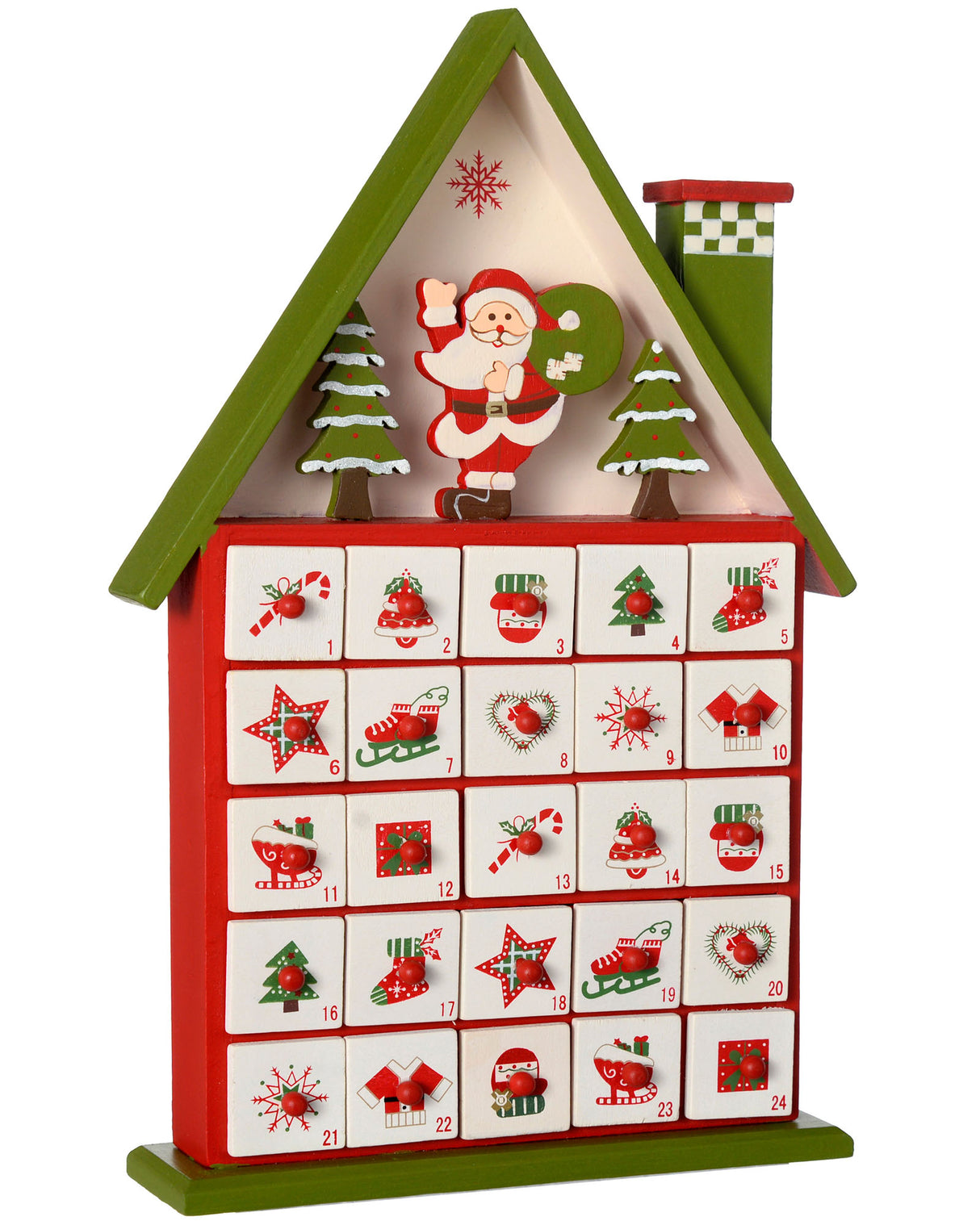 Wooden House Advent Calendar, 37 cm