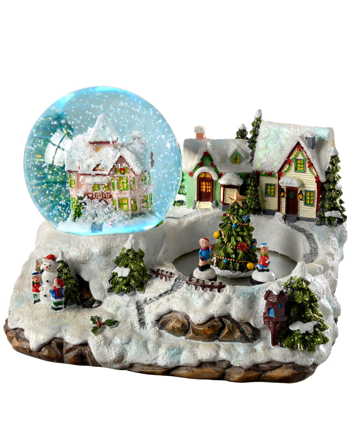 Musical Colour Changing Village Scene Snow Globe, 22 cm