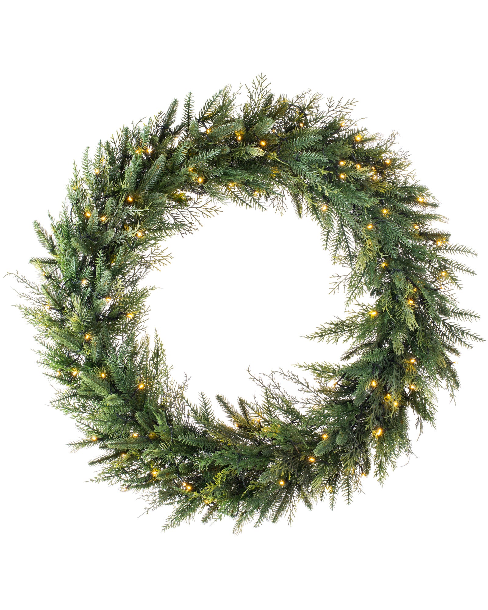 Pre-Lit Fir Wreath, 1 m