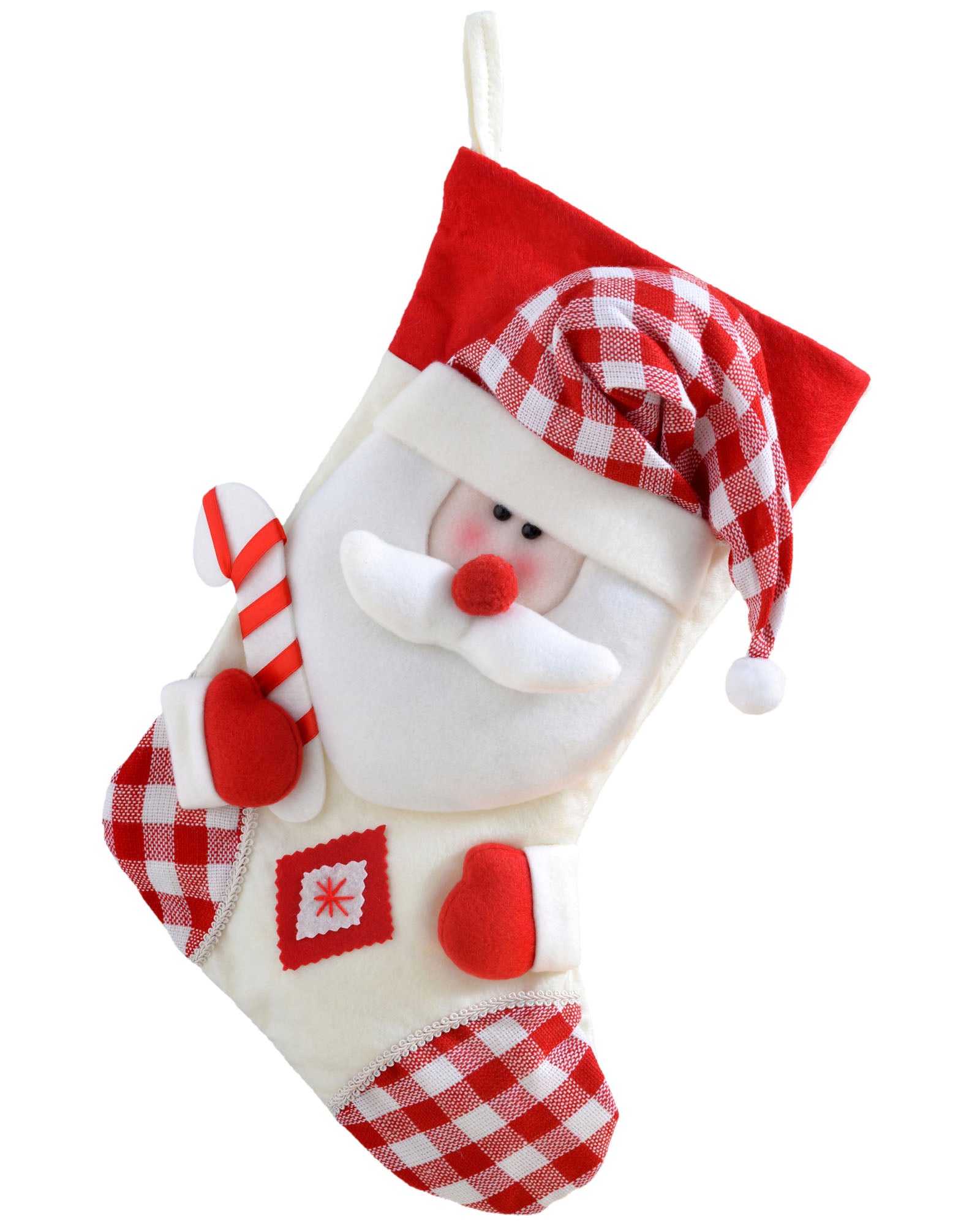 Santa Stocking, Tartan, 48 cm