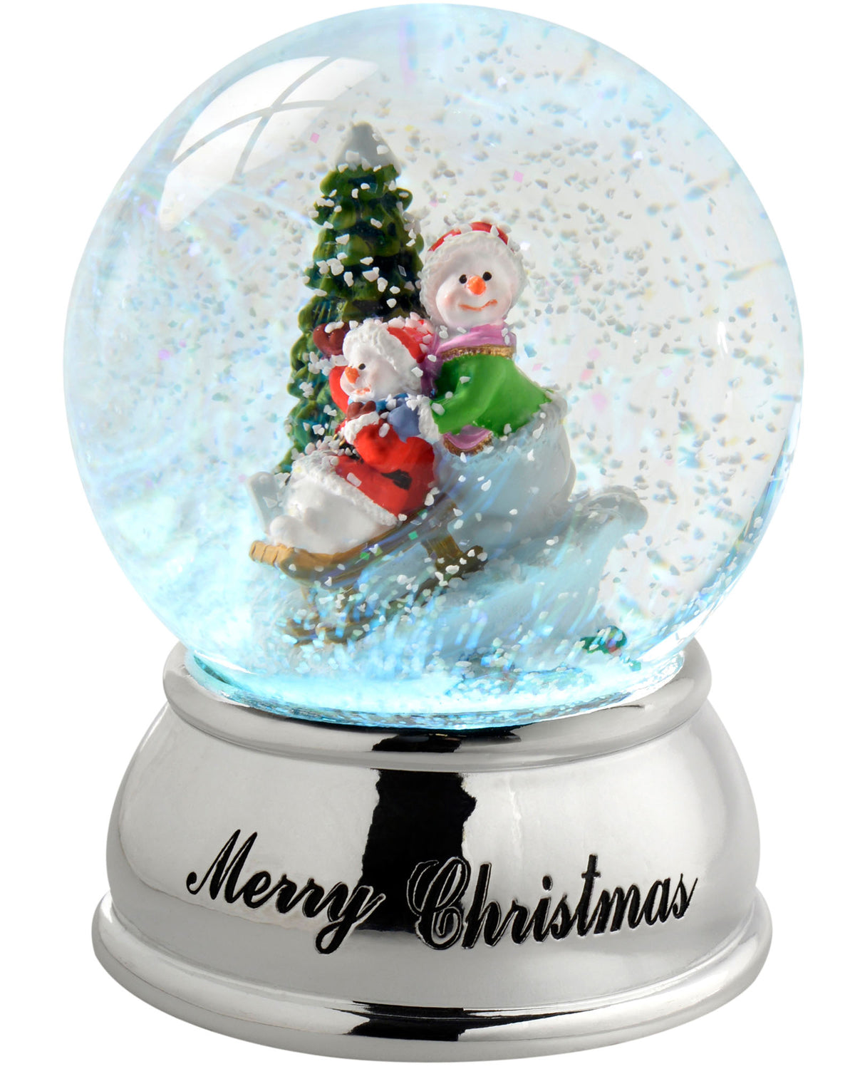Colour Changing Snowman Snow Globe, 10 cm